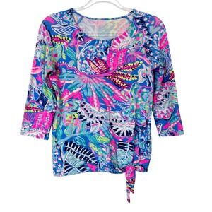 Lilly Pulitzer Robyn Top Women's Size XS Fantasy Garden Tropical Beach